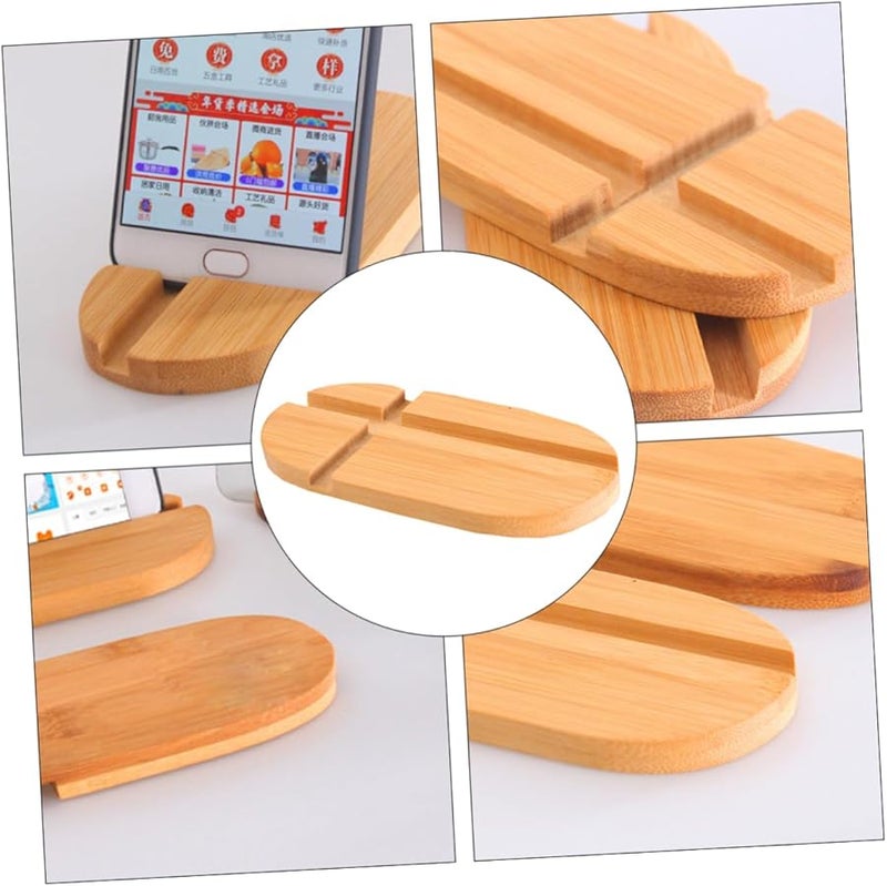 Natural Bamboo Phone Stand Multi Function Holder For Smartphone Tablet Desk Office - Image 5